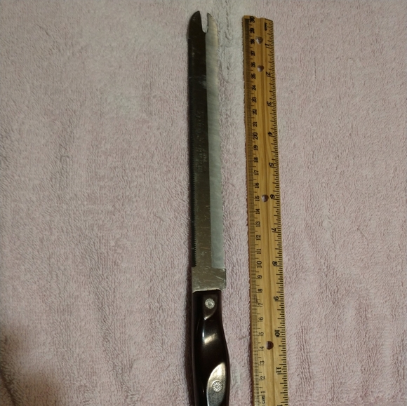 Vintage Wonder Serrated CARVING KNIFE 14 inches Blades both sides - Picture 9 of 11